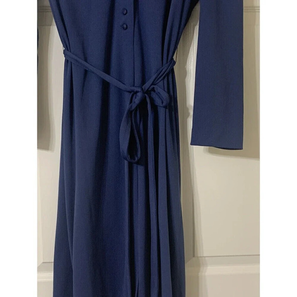 Vintage 60s/70s Navy Blue Midi Cocktail Dress by Umba for Parues Feinstein - Picture 3 of 9